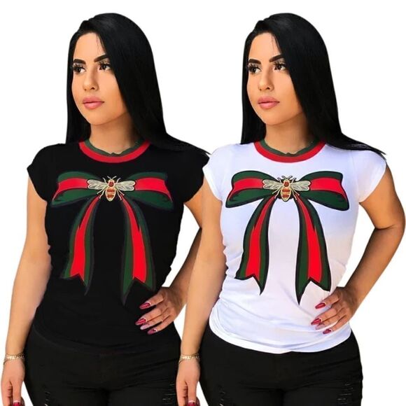 Graphic T-Shirt Bow Top  - Picture 3 of 7